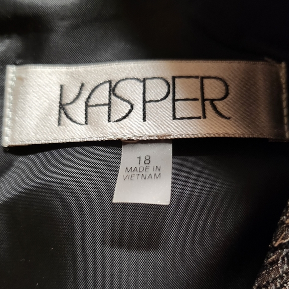 Kasper Sleeveless A Line Dress V Neck Swirl Pattern Metallic - Picture 4 of 4